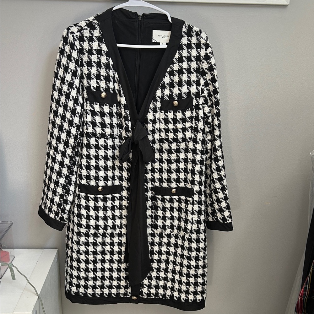 Pomander Place Classic Black and White Midi Dress